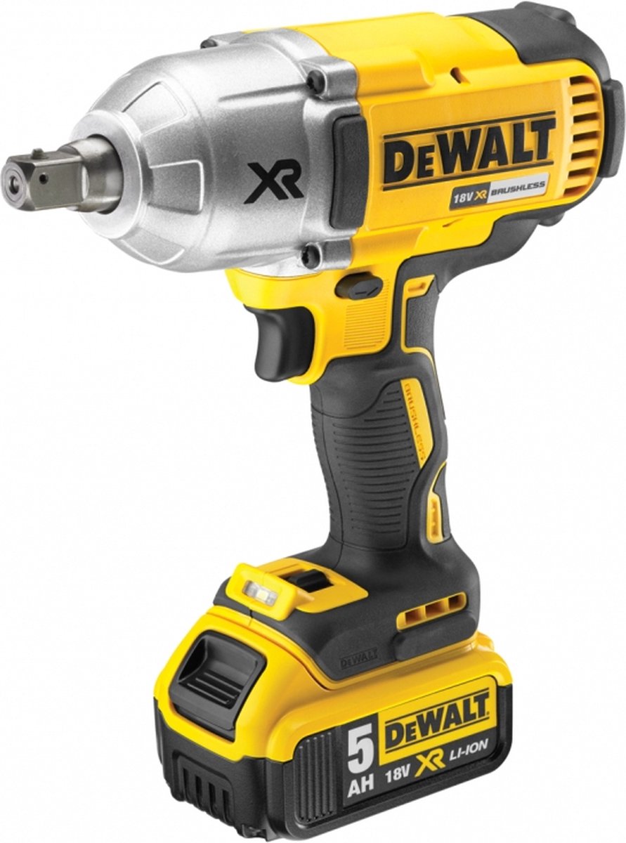 DeWALT DCF899P2 18V Li-Ion Accu Slagmoersleutel Set (2x 5.0Ah Accu) In Koffer - 950Nm - 1/2"- Koolborstelloos