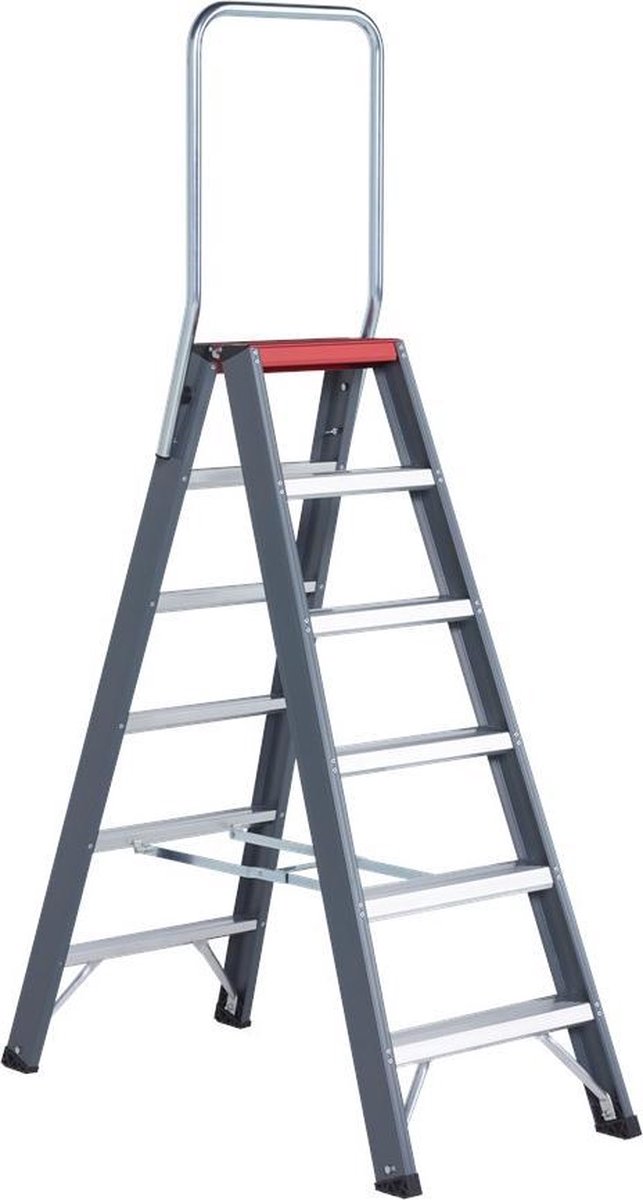 Altrex Falco FDO 6 Dubbele Trap - Aluminium Met Coating - 2 X 6 Treden - Max. Werkhoogte 3.40 M.
