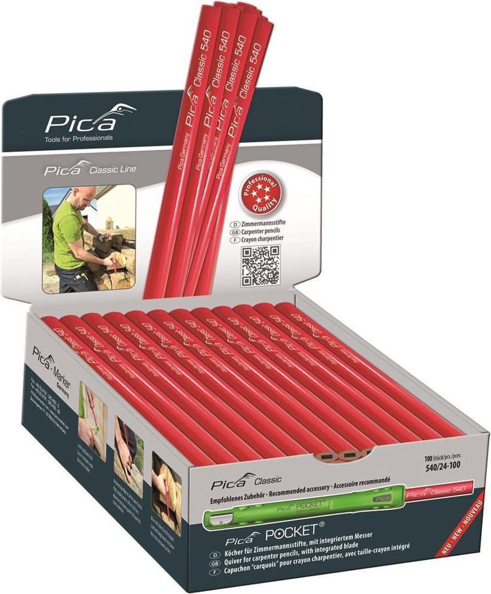 Pica 540/24-100 Timmermanspotlood - 240mm - Grafiet (100st.)