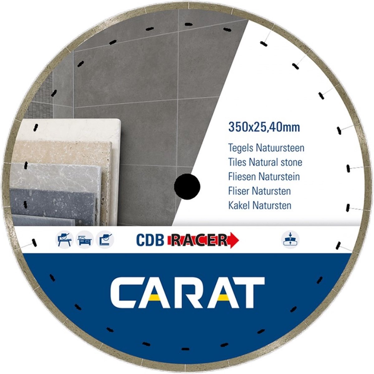 Carat CDBM350400 Racer Diamantzaagblad - 350 X 25,4mm - Tegels/Natuursteen