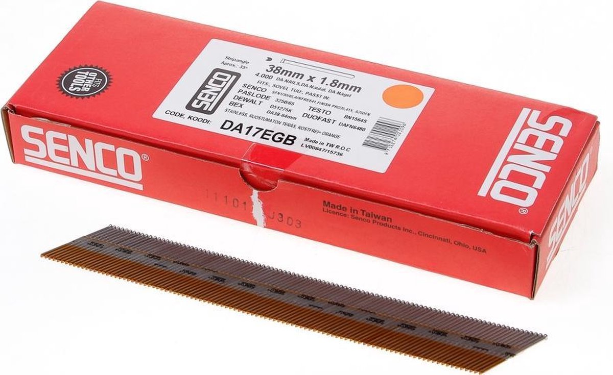 Senco DA17EGB DA - 1,8x38mm - RVS (4000st) (Geschikt )