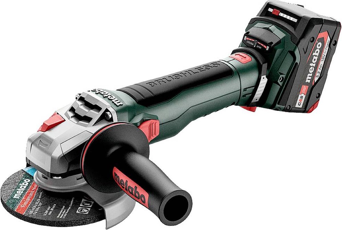 Metabo WB 18 LT BL 11-125 Quick 18V Li-Ion Accu-slijper Set (2x 5.2Ah) In MetaBox
