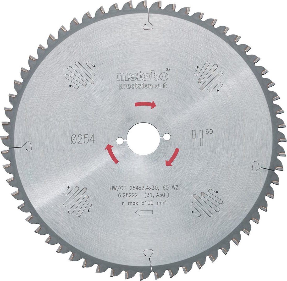 Metabo 628225000 Precision Cut Cirkelzaagblad - 315 X 30 X 84T - Hout / MDF