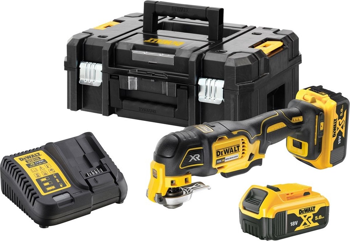 DeWALT DCS356P2-QW 18V XR Li-Ion Accu Oscillerende Multitool Set (2x 5.0Ah Accu) In TSTAK Koffer - Koolborstelloos