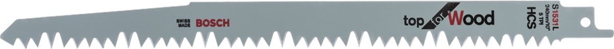 Bosch 2608650698 / S 1531 L Reciprozaagblad - 240 X 5TPI - Hout (100st)