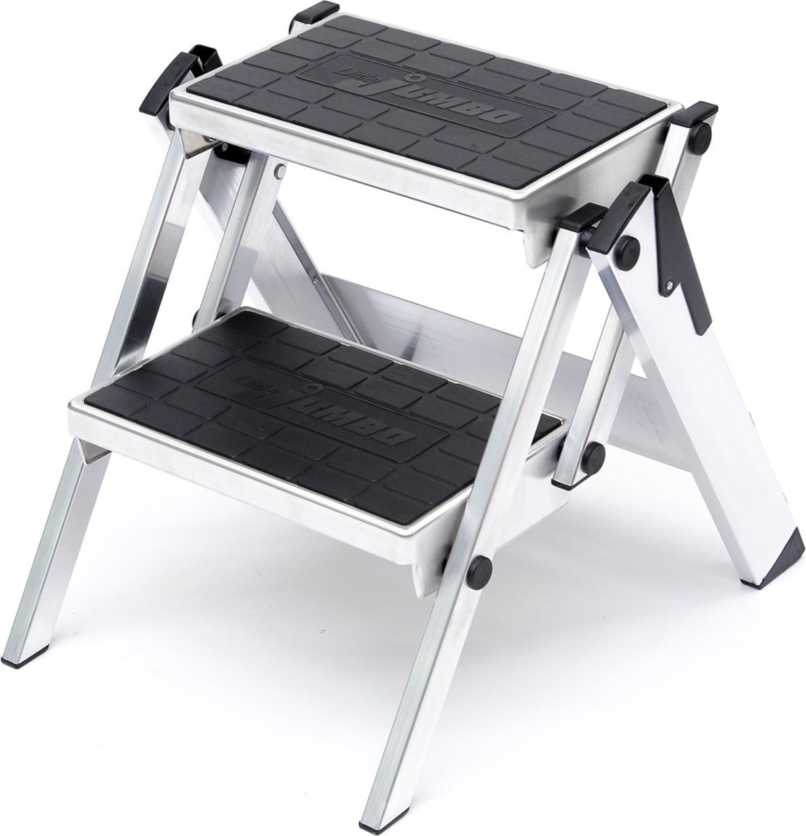 Little Jumbo 1313650200 Trap - Enkel - Aluminium - 2 Treden Kunststof - Max. Werkhoogte 2.46 M.