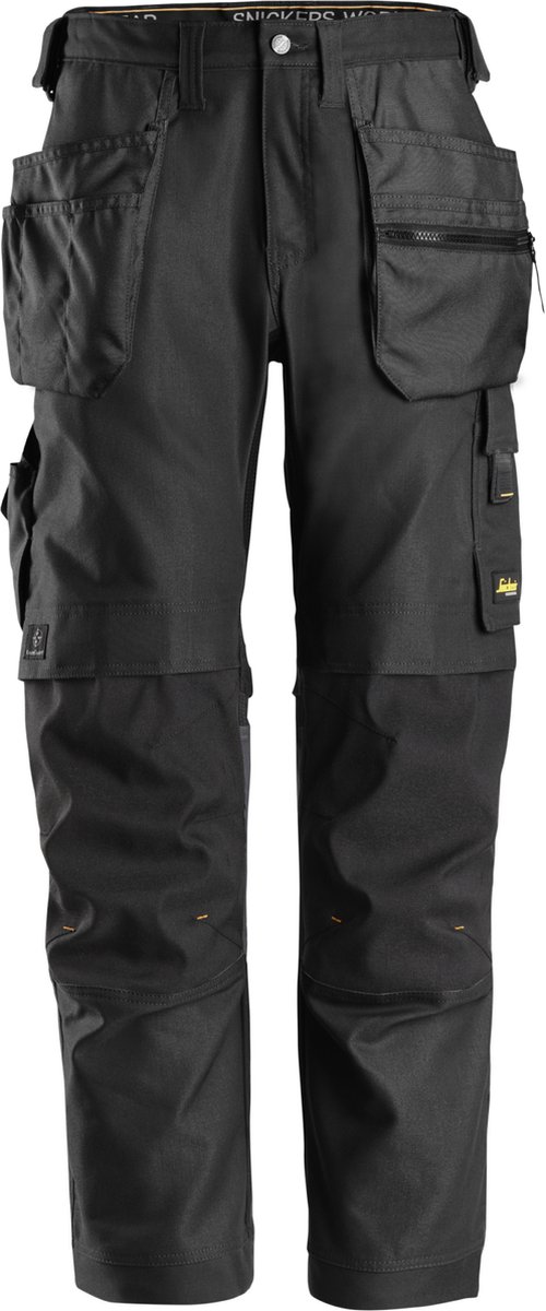 Snickers 6224 AW Werkbroek Canvas Stretch HP - Zwart - Maat 152