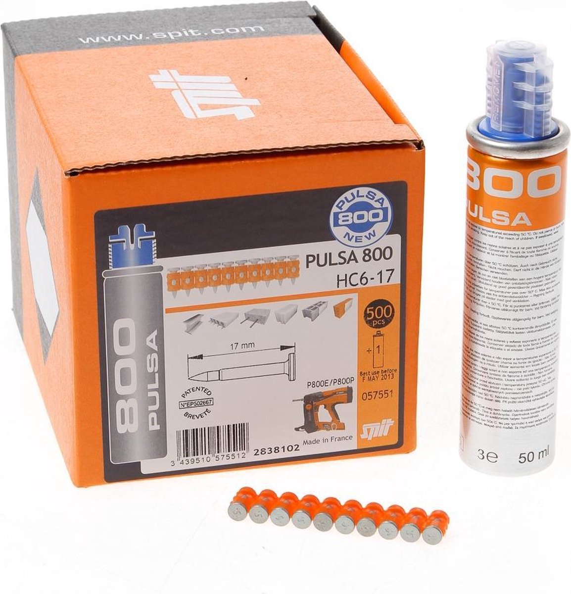 Spit 057550 Pulsa Nagel Incl. Gas - Hc 6/15 (500st)