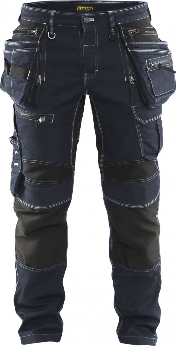 Blåkläder X1900 Werkbroek Denim Stretch 1990 - Marineblauw/zwart - Maat 50 (M)