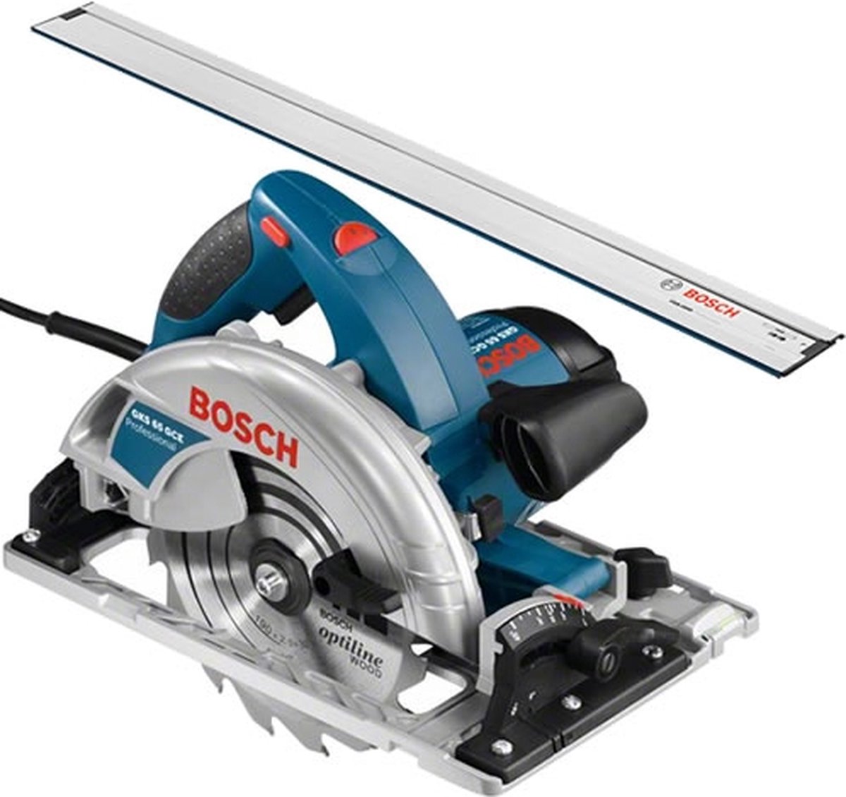 Bosch GKS 65 GCE Cirkelzaag En Geleiderail In L-Boxx - 1800W - 190mm