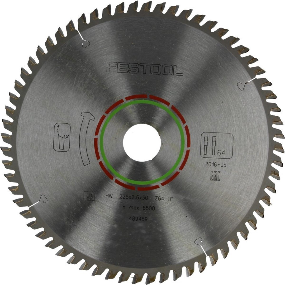 Festool 489459 / 225x2,6x30 TF64 Cirkelzaagblad - 225 X 30 X 64T - Hout
