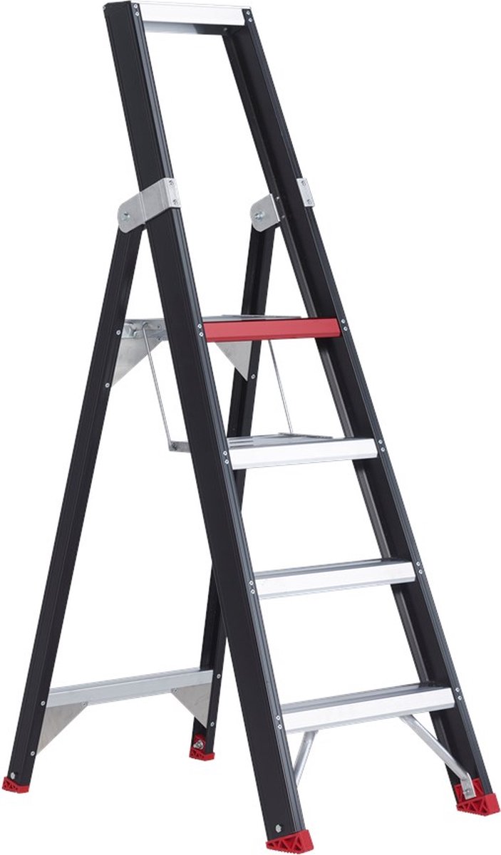 Altrex Taurus TGB 4 Trap - Enkel - Aluminium Met Coating - 4 Treden - Max. Werkhoogte 2.95 M.