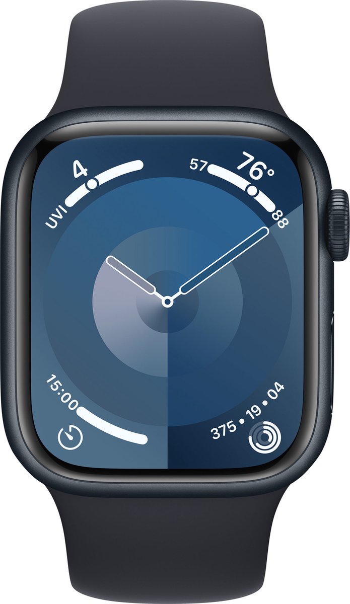 Apple Watch Series 9 GPs 41 Mm Middernacht Aluminium Case/middernacht Sport Band - S/m