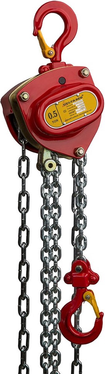 Delta DELTA RED Premium Handkettingtakel - 1 Ton - Met 3 Meter Hijshoogte