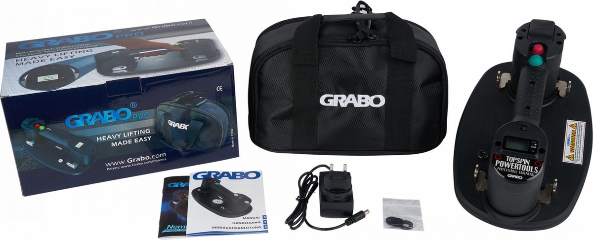 Grabo Pro Elektrische Vacuüm Tegeldrager In Beschermtas - 120kg