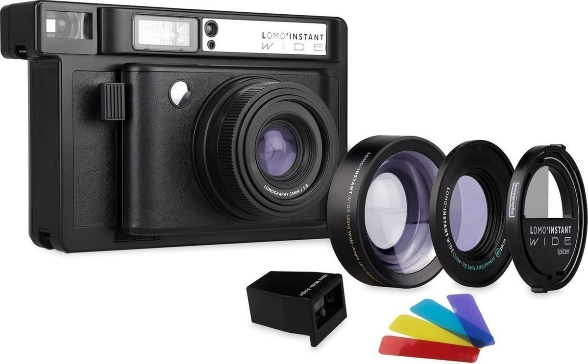 Lomography Lomo'Instant Wide Camera and Lenses Zwart