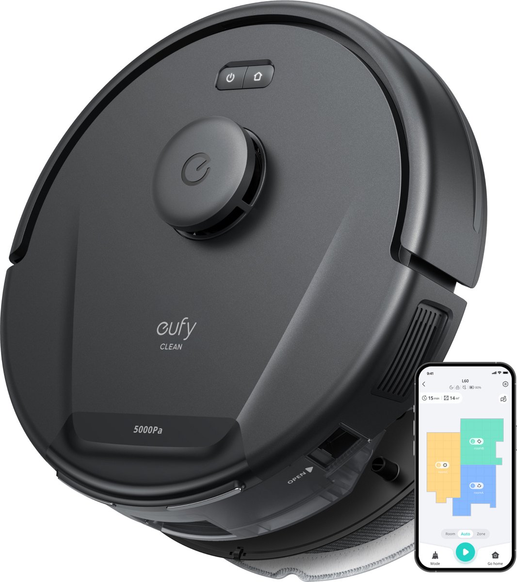 Eufy L60 Hybrid Robotstofzuiger Met Dweilfunctie Zwart