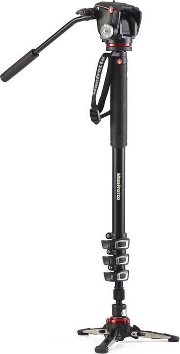 MANFROTTO VIDEO MONOPOD ALU 4 SECTIE MET 2-WAY HEAD