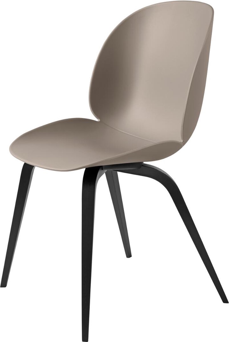 Gubi Beetle Stoel Met Zwart Beuken Onderstel New Beige