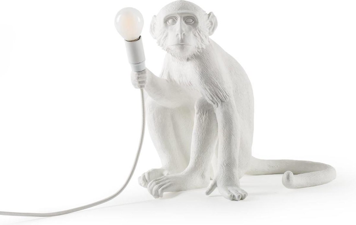 Seletti Monkey Sitting Tafellamp Wit