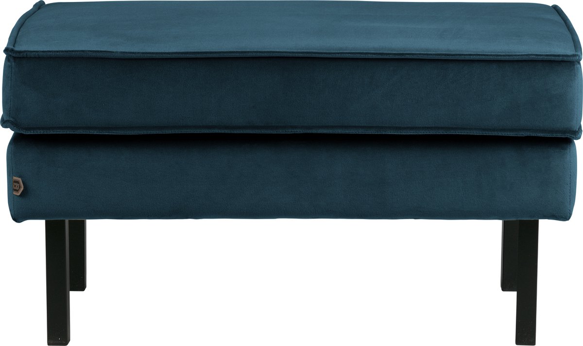 BePureHome Rodeo Velvet Hocker Blue