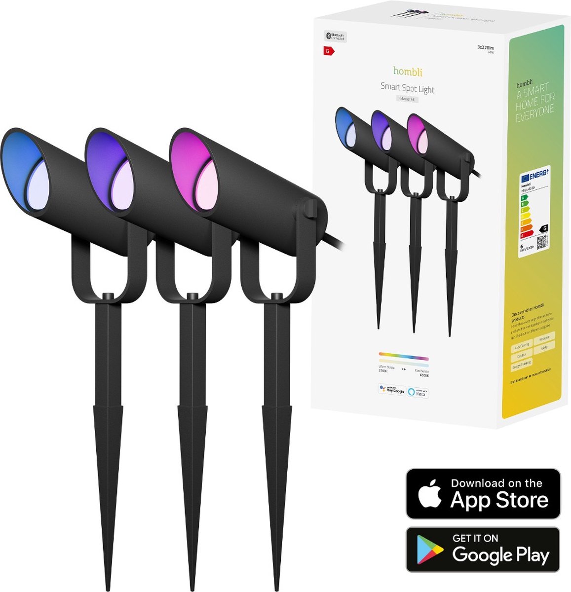 Hombli Outdoor Smart Spot Light Starter Kit - Zwart