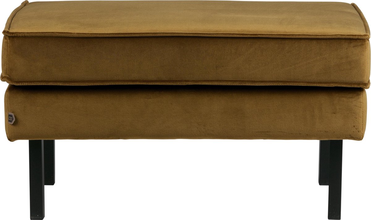 BePureHome Rodeo Velvet Hocker Honey Yellow