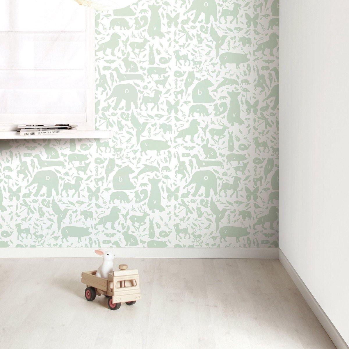 KEK Amsterdam Alfabet Beestjes Behang Groen