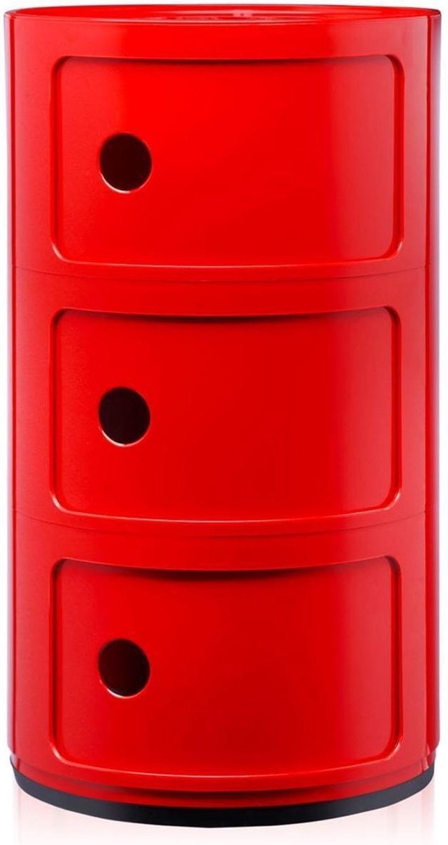 Kartell Componibili Kast Nachtkastje Large  Bijzettafel Rood