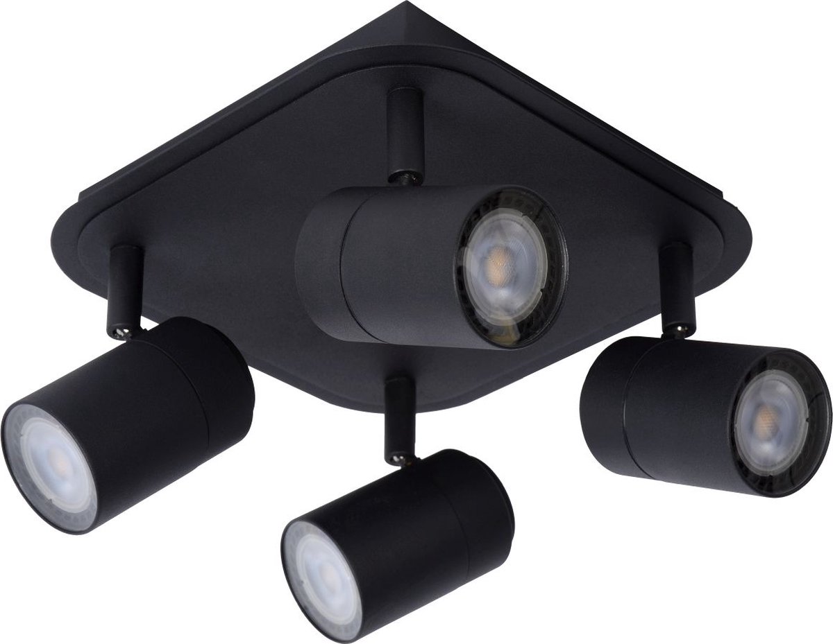 Lucide Lennert 4 Spot LED Badkamer IP44 Zwart