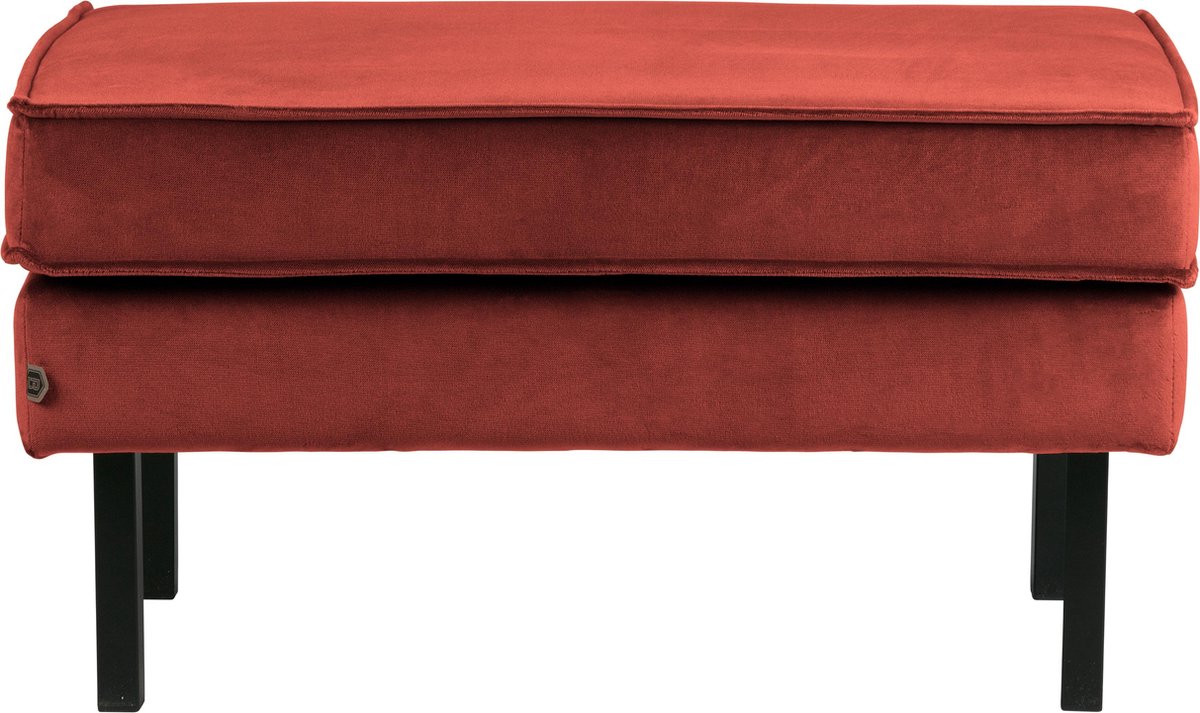 BePureHome Rodeo Velvet Hocker Chestnut
