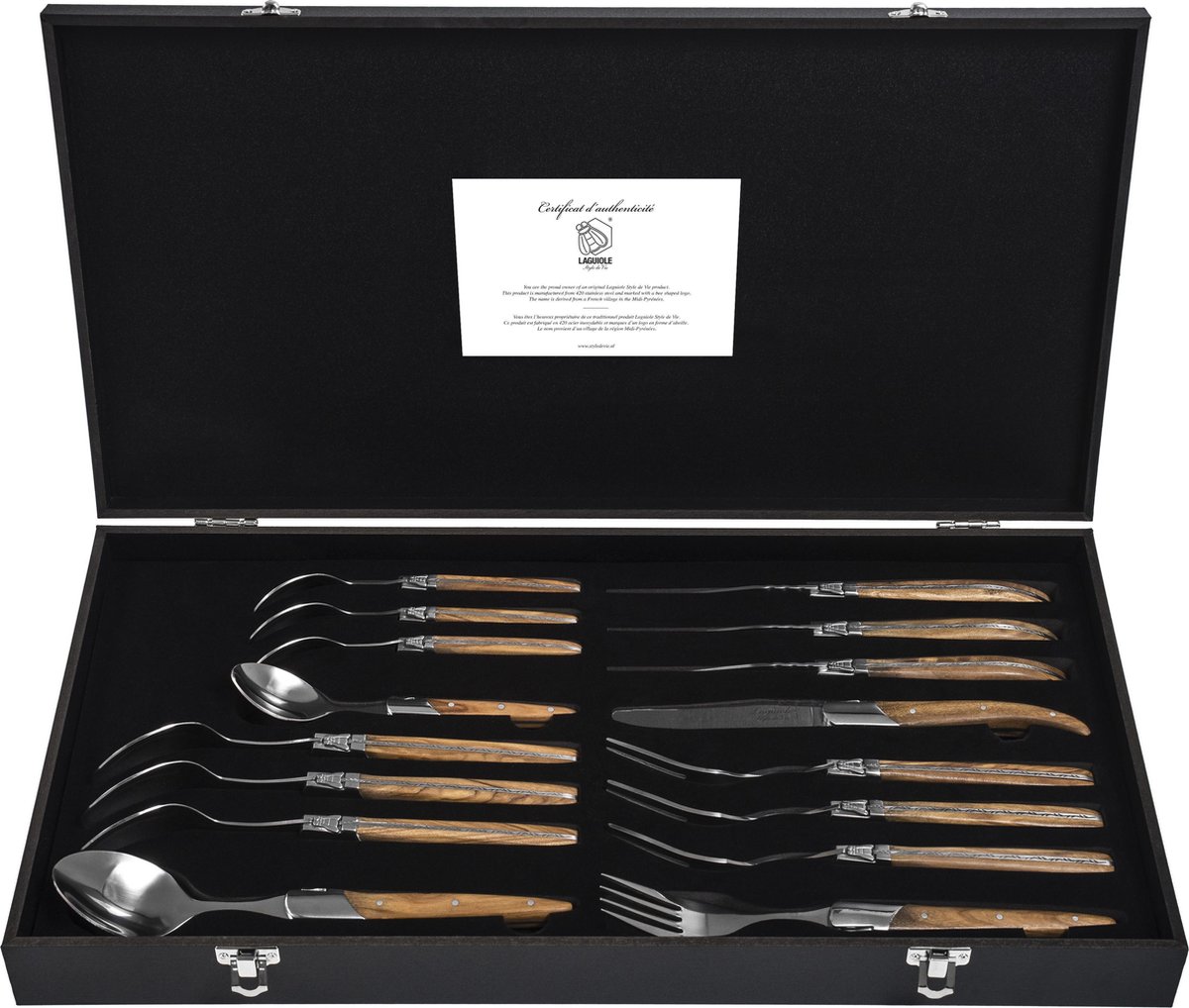 Laguiole Style de Vie Bestekset - Olijfhout - 16 - delig / 4 personen