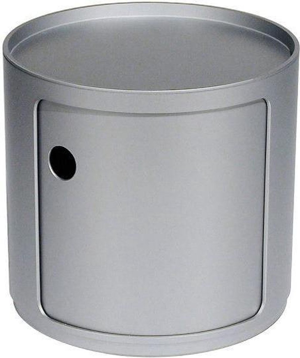 Kartell Componibili Kast Nachtkastje Small  Bijzettafel Zilver