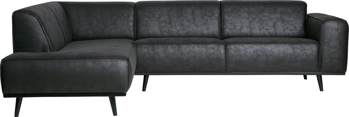 BePureHome Statement Hoekbank Link Suedine Zwart