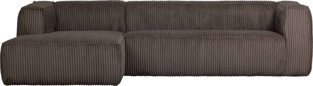 WOOOD Exclusive Bean Bank Met Chaise Longue Links Rib Mud