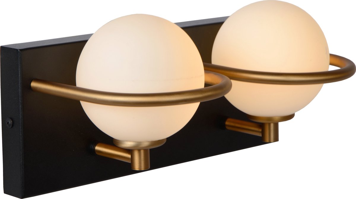 Lucide Isobel 2 Wandlamp Badkamer IP44 Zwart