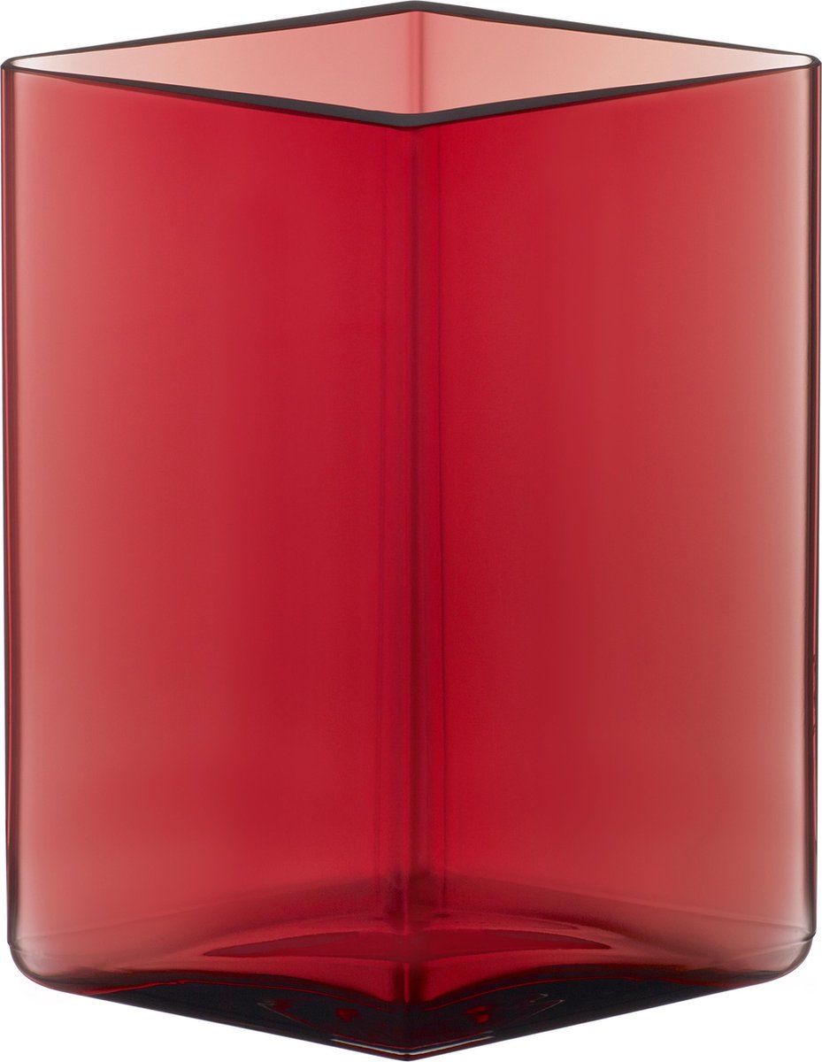 Iittala Ruutu Vaas Glas 11,5x11,5 Cranberry