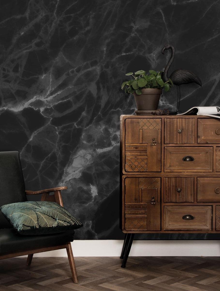 KEK Amsterdam Marble Black Grey Behang (8 Banen)