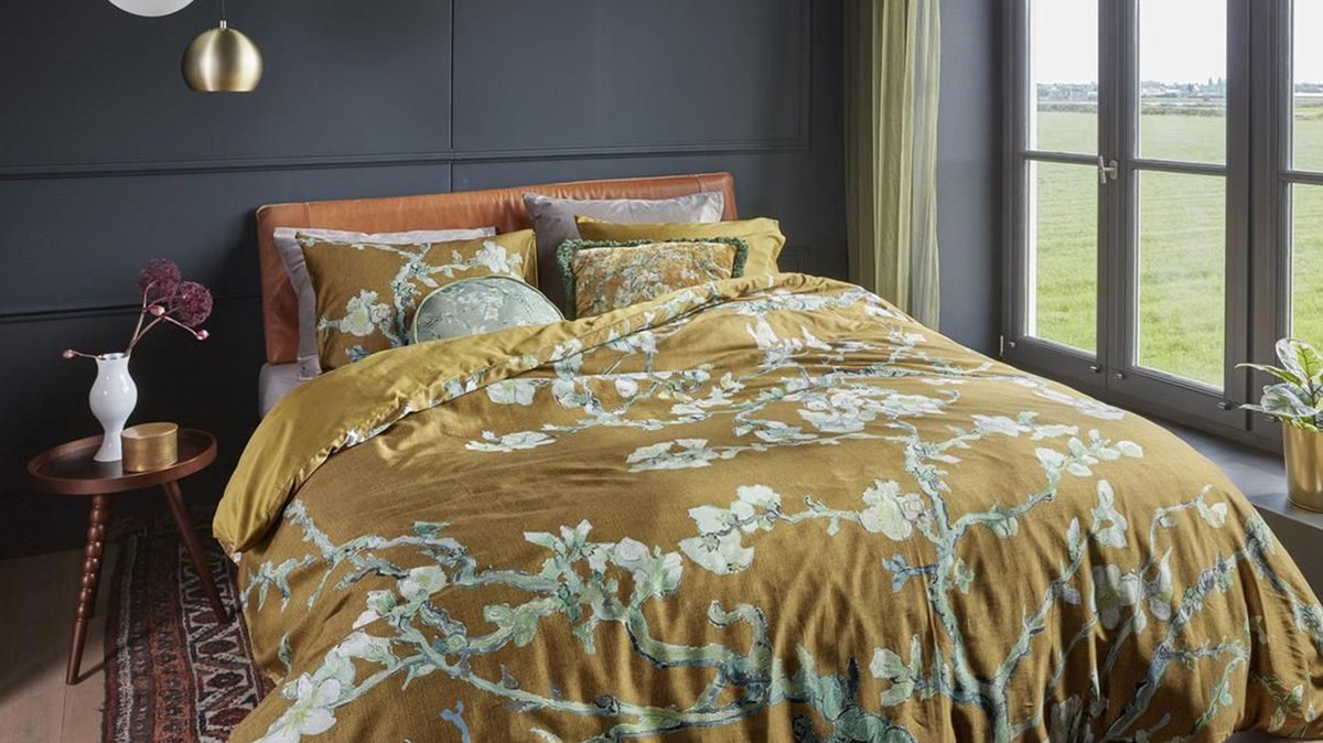 Beddinghouse Van Gogh Blossom Dekbedovertrek 200x200/220 + 60x70 Oker