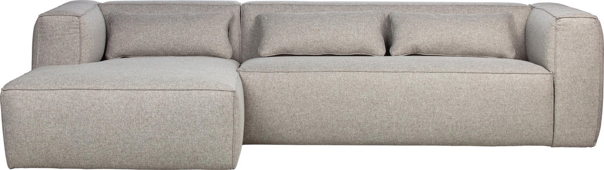WOOOD Exclusive Bean Bank Met Chaise Longue Links Lichtgrijs Gemeleerd