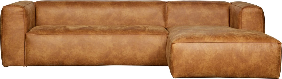 WOOOD Exclusive Bean Bank Met Chaise Longue Rechts Leer Cognac