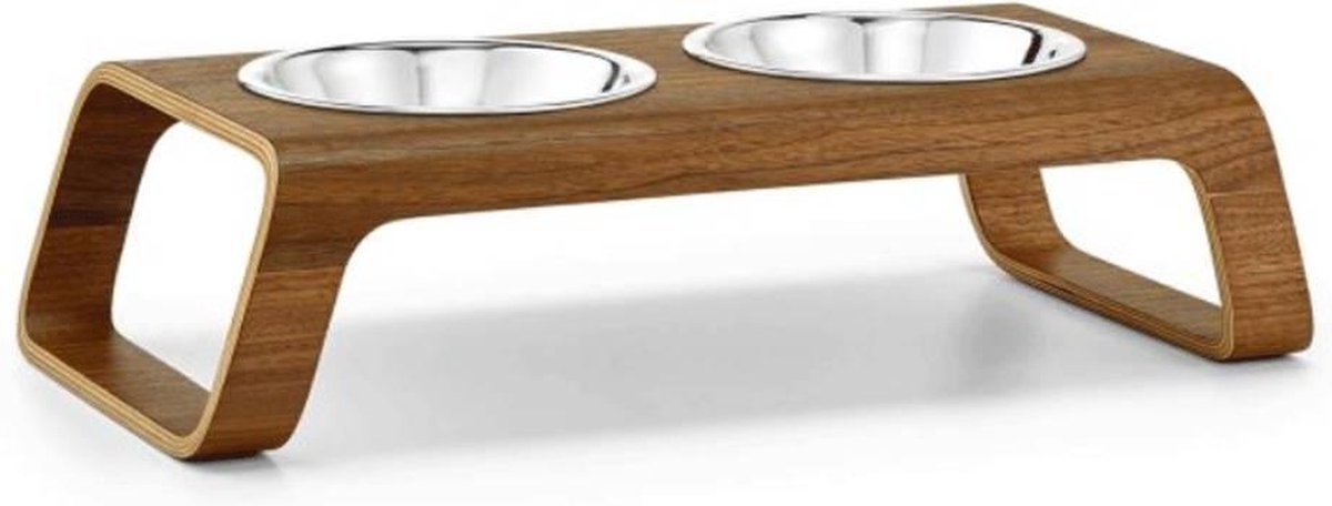 MiaCara Desco Kattenvoerbak Walnoot