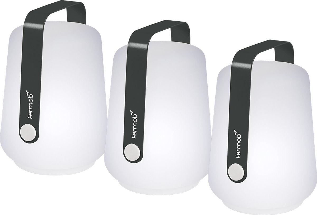Fermob Balad Tafellamp Mini Set Van 3 LED Oplaadbaar Antraciet