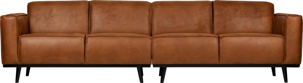 BePureHome Statement Bank 4-zits 280cm Eco Leer Cognac