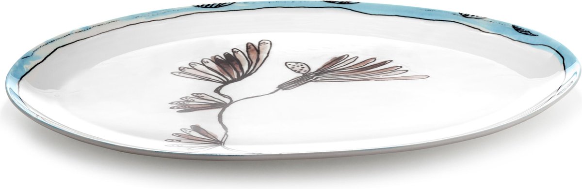 Serax Midnight Flowers By Marni Camelia Aubergine Serveerschaal 46,5x30