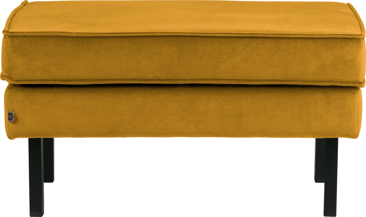 BePureHome Rodeo Velvet Hocker Ochre
