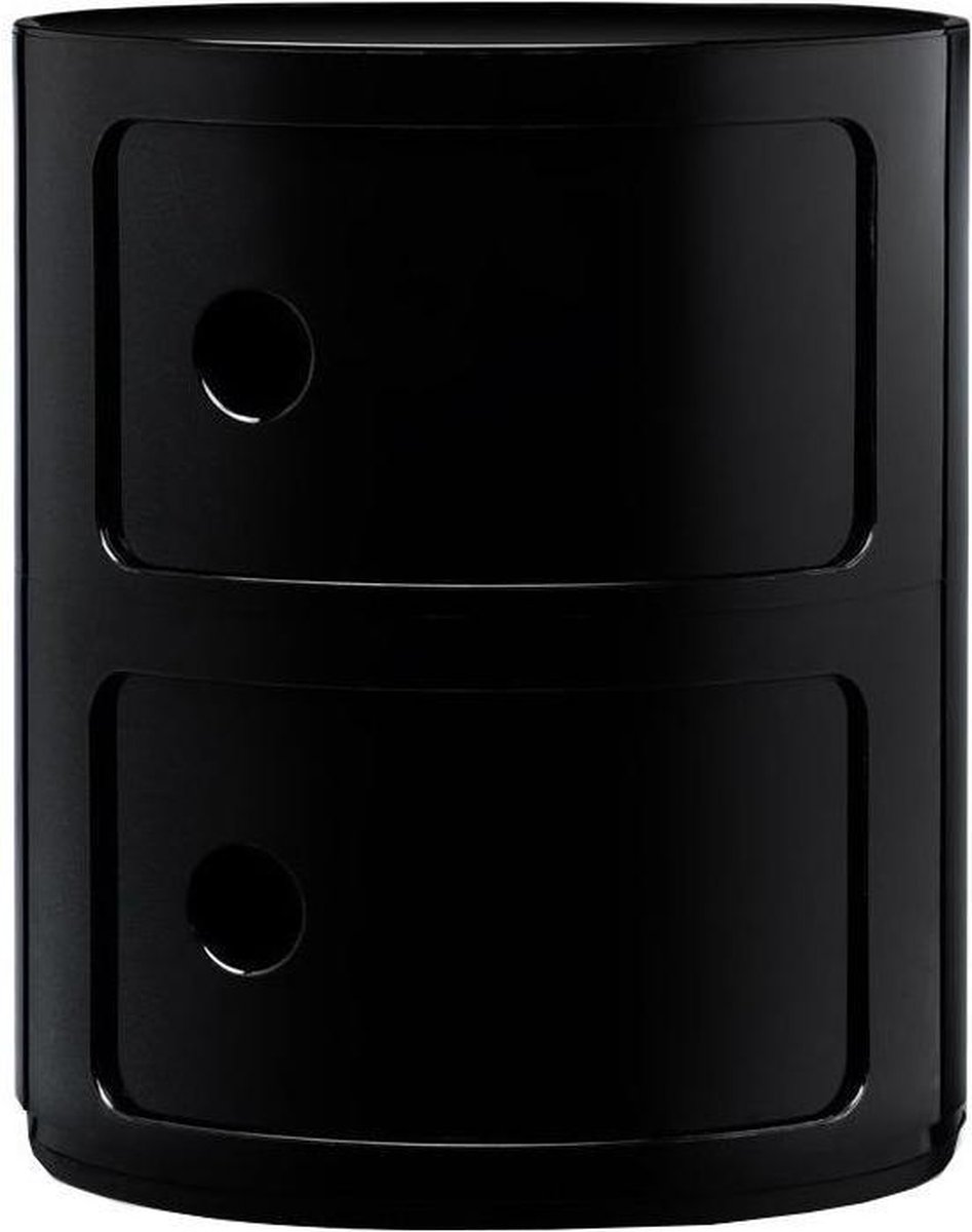 Kartell Componibili Kast Nachtkastje Medium  Bijzettafel Zwart