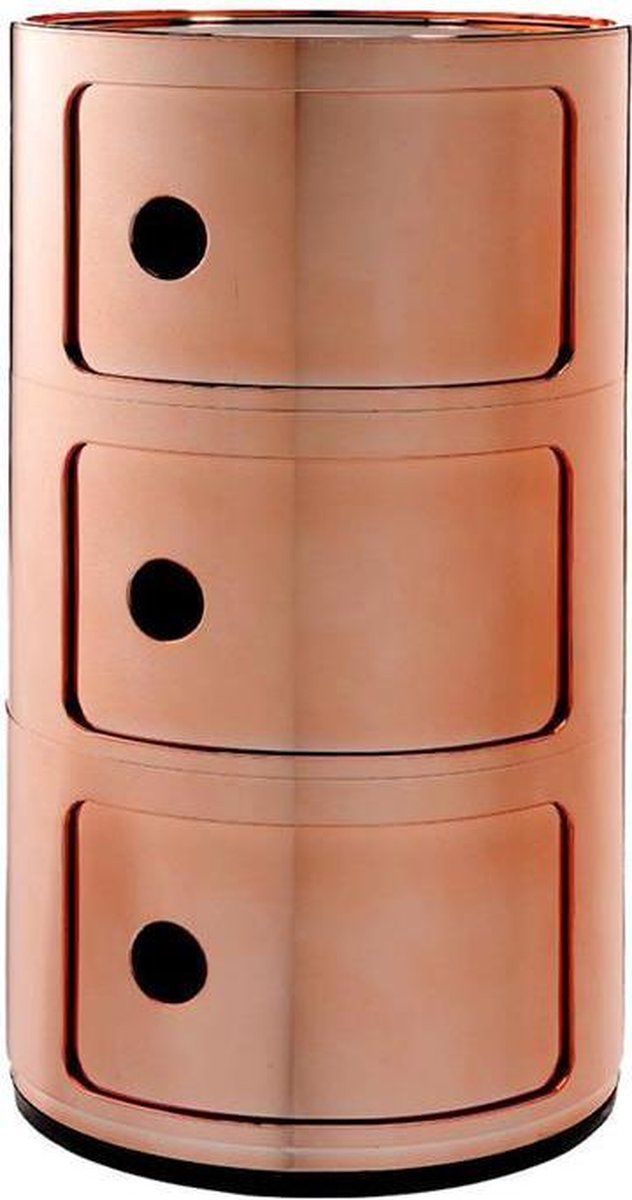 Kartell Componibili Nachtkast Metallic (3 Comp.)Ø32 Koper