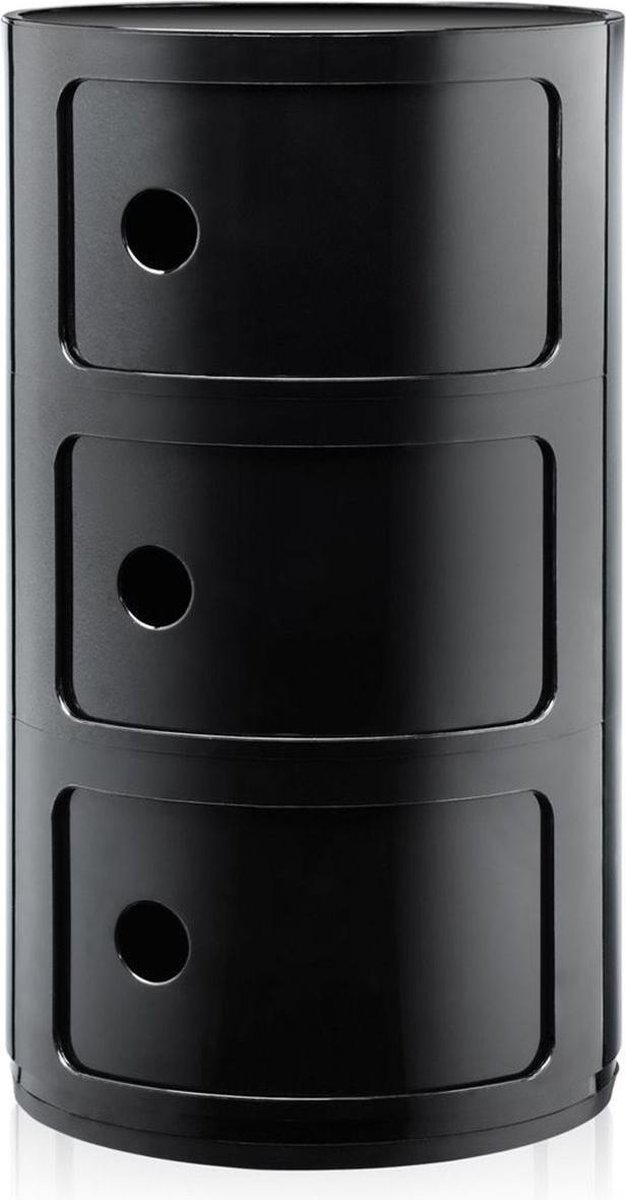 Kartell Componibili Kast Nachtkastje Large  Bijzettafel Zwart