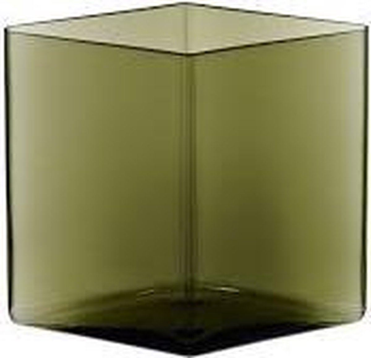 Iittala Ruutu Vaas Glas 11,5x20,5 Mosgroen